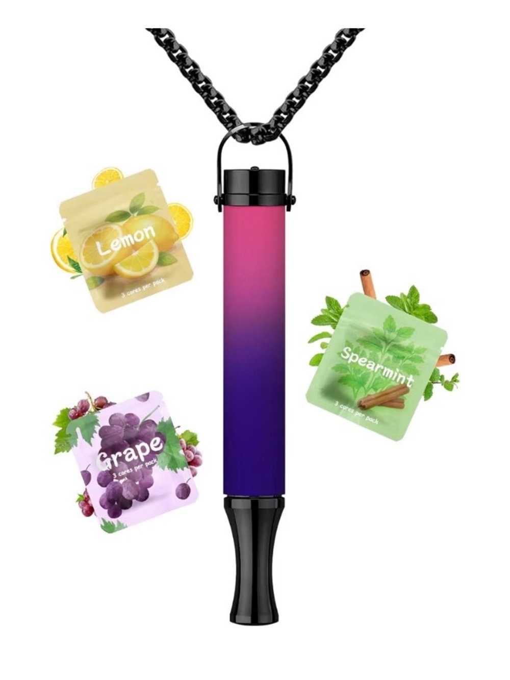 Vitabona Gradient Purple-to-Pink Breathing Necklace Great for Anxiety and Stress